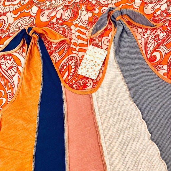 🌺🎉HP🎉🌺 NWT Free People Carousel Stripe Tie Shoulder Top - Picture 7 of 12